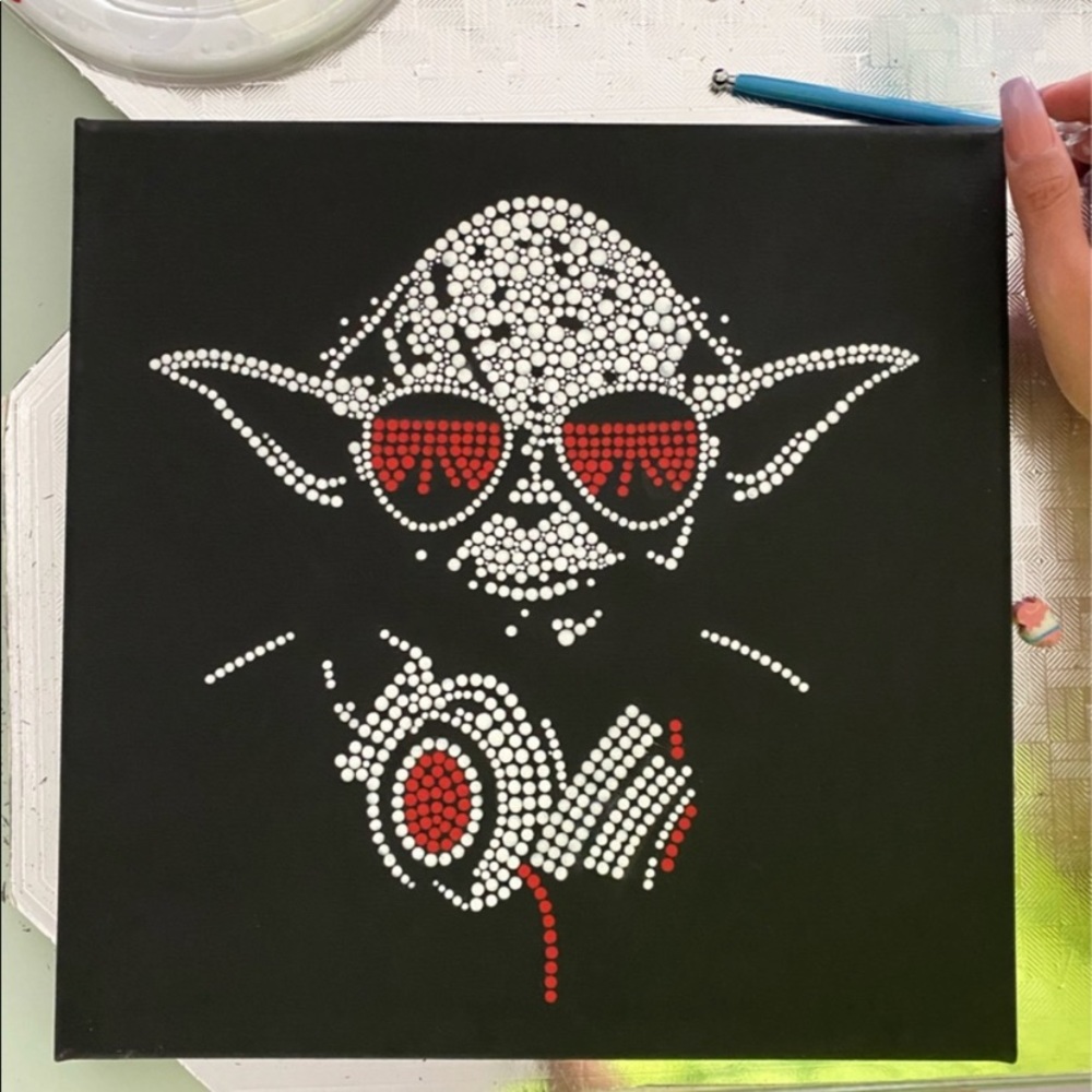 Handmade Yoda painting